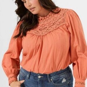 TorridCrochet Accent Blouse Size 1
